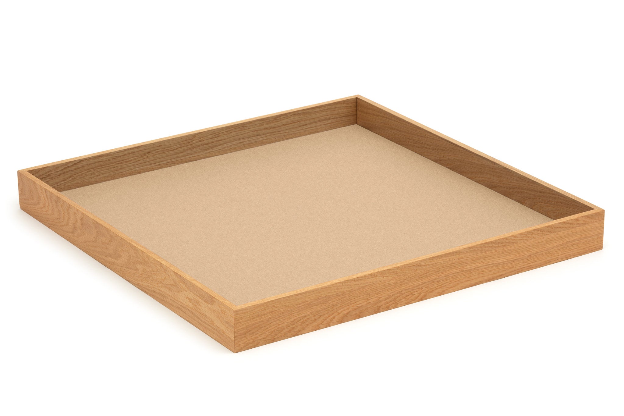 Hey-Sign quadratisches Tablett Tray aus Eiche mit Einlage aus Wollfilz in der Farbe Karamell