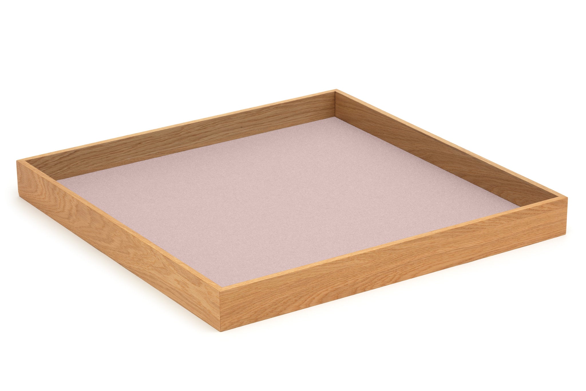 Hey-Sign quadratisches Tablett Tray aus Eiche mit Einlage aus Wollfilz in der Farbe Powder