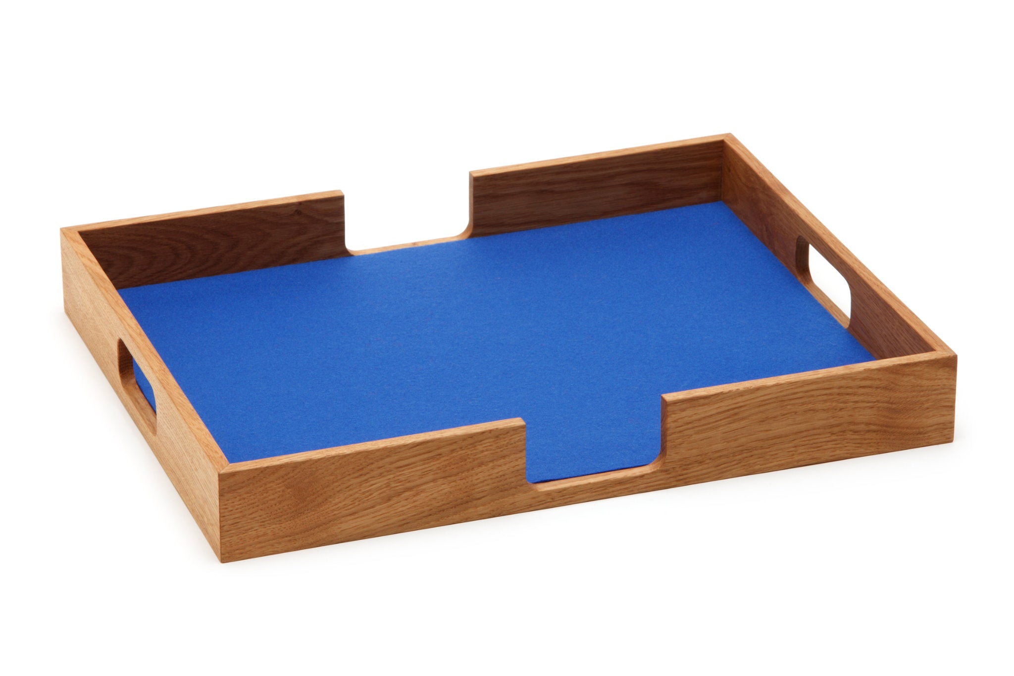 Hey-Sign Tablett Tray aus Eichenholz und Filz in der Farbe Blau