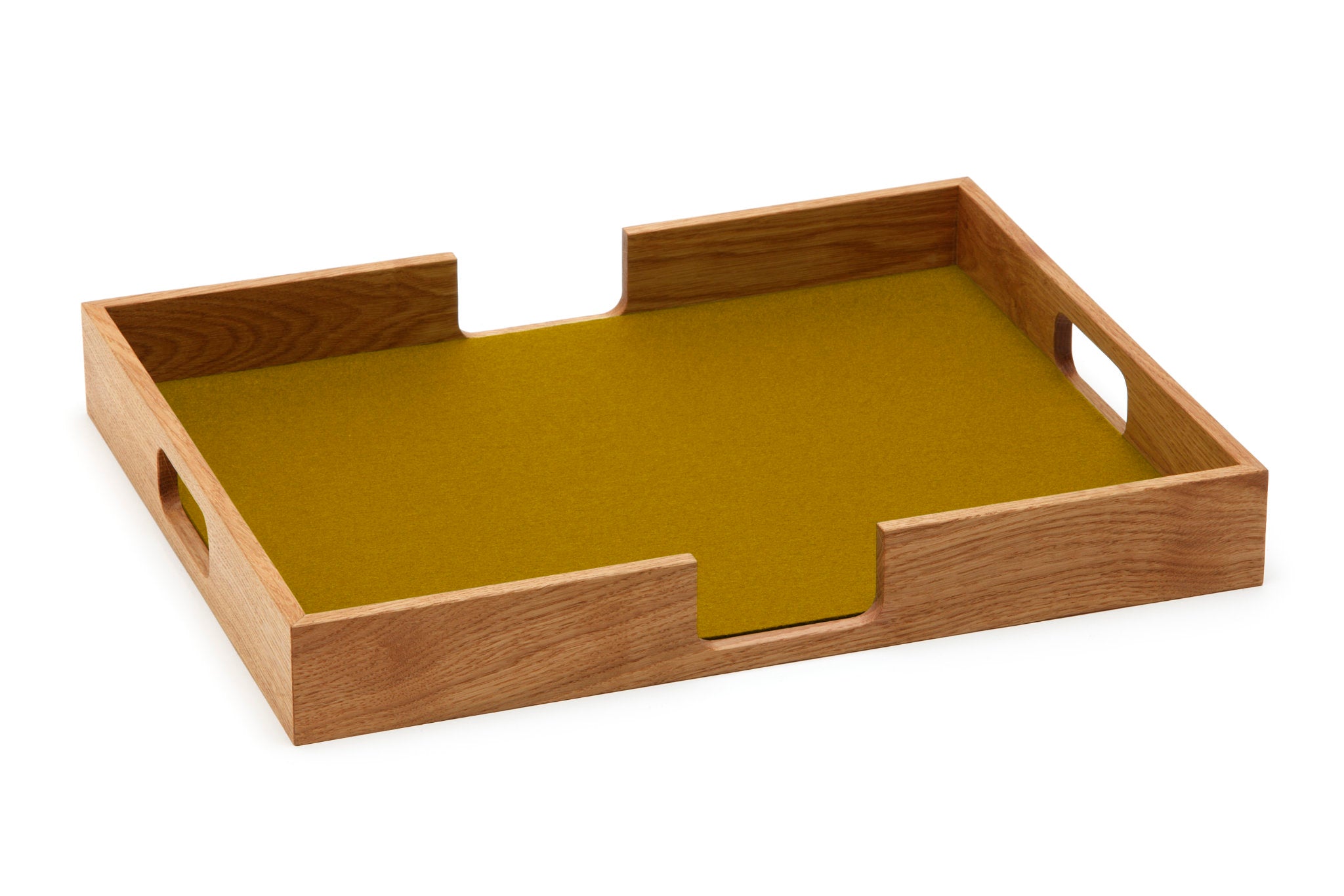 Hey-Sign Tablett Tray aus Eichenholz und Filz in der Farbe Mustard