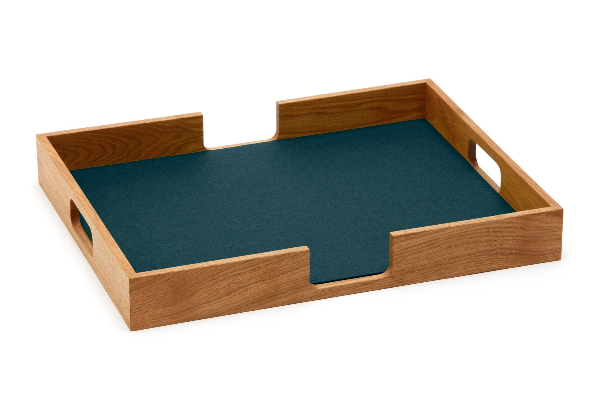 Hey-Sign Tablett Tray aus Eichenholz und Filz in der Farbe Ocean