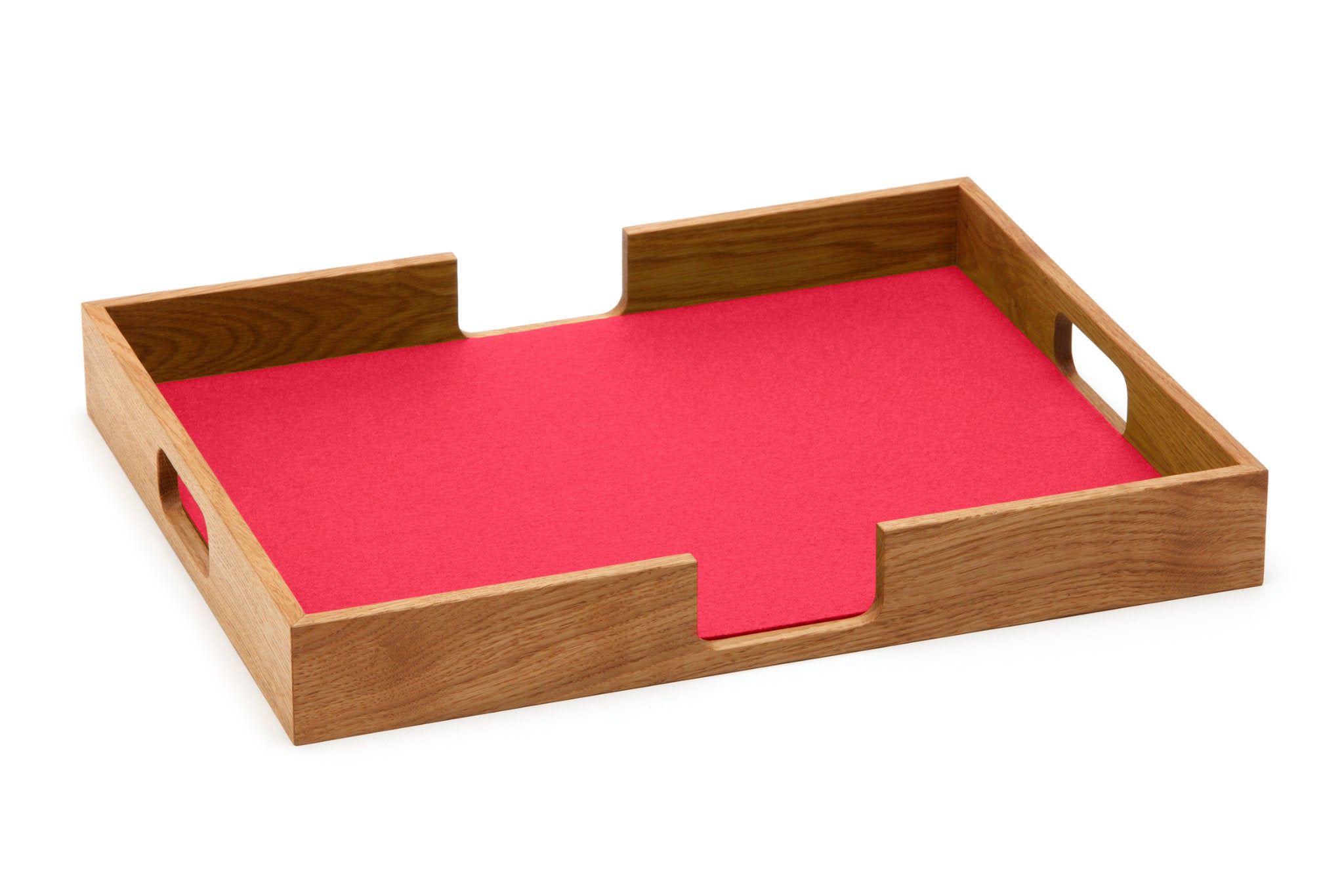 Hey-Sign Tablett Tray aus Eichenholz und Filz in der Farbe Coral