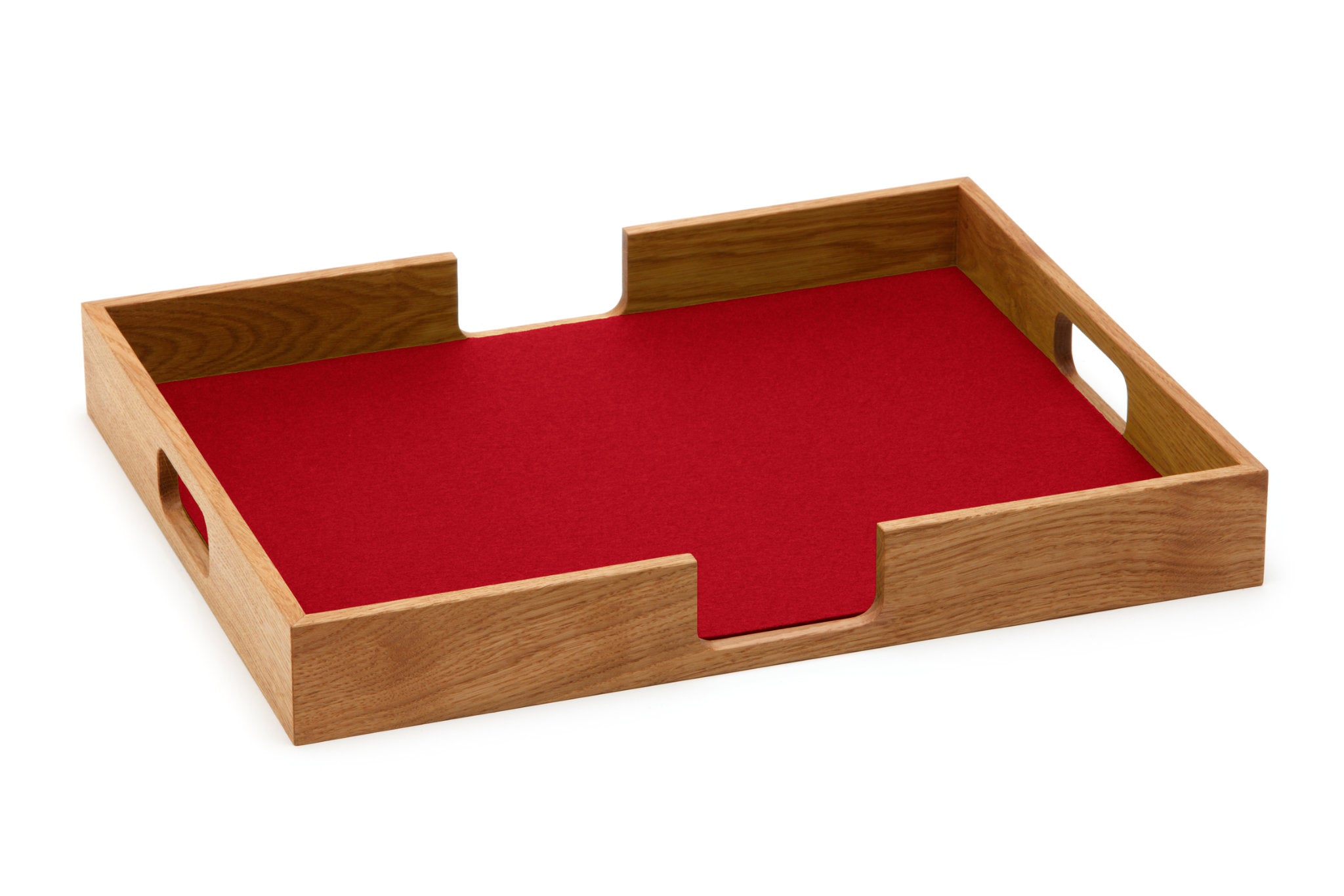 Hey-Sign Tablett Tray aus Eichenholz und Filz in der Farbe Rot