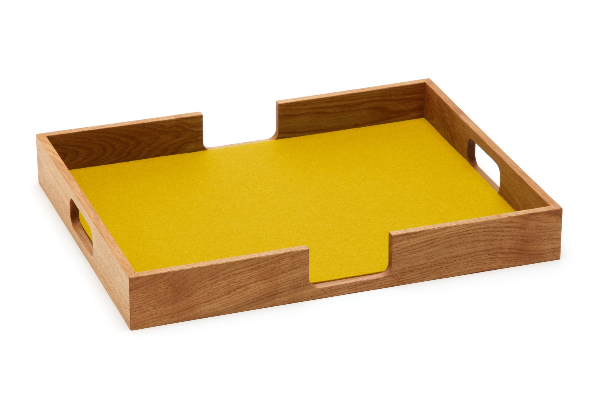 Hey-Sign Tablett Tray aus Eichenholz und Filz in der Farbe Curry