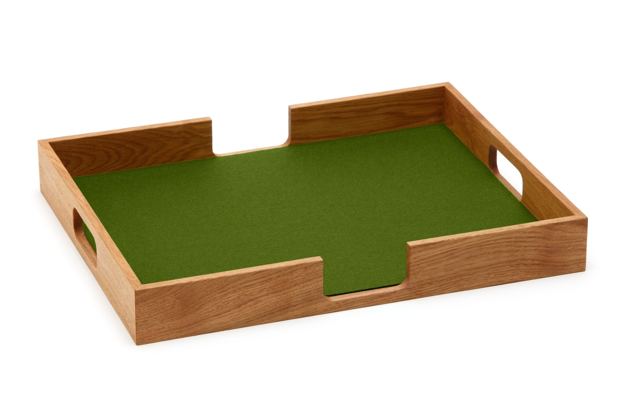 Hey-Sign Tablett Tray aus Eichenholz und Filz in der Farbe Olive