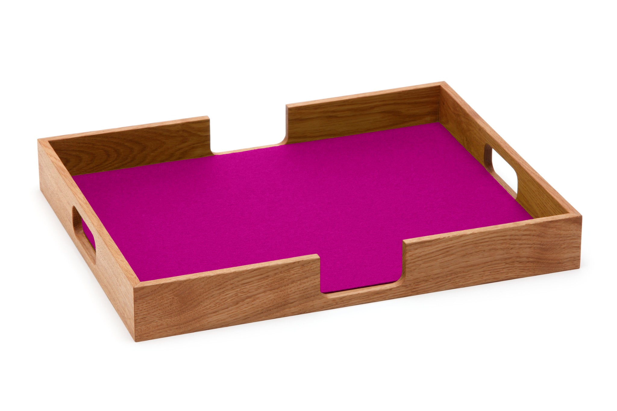 Hey-Sign Tablett Tray aus Eichenholz und Filz in der Farbe Pink