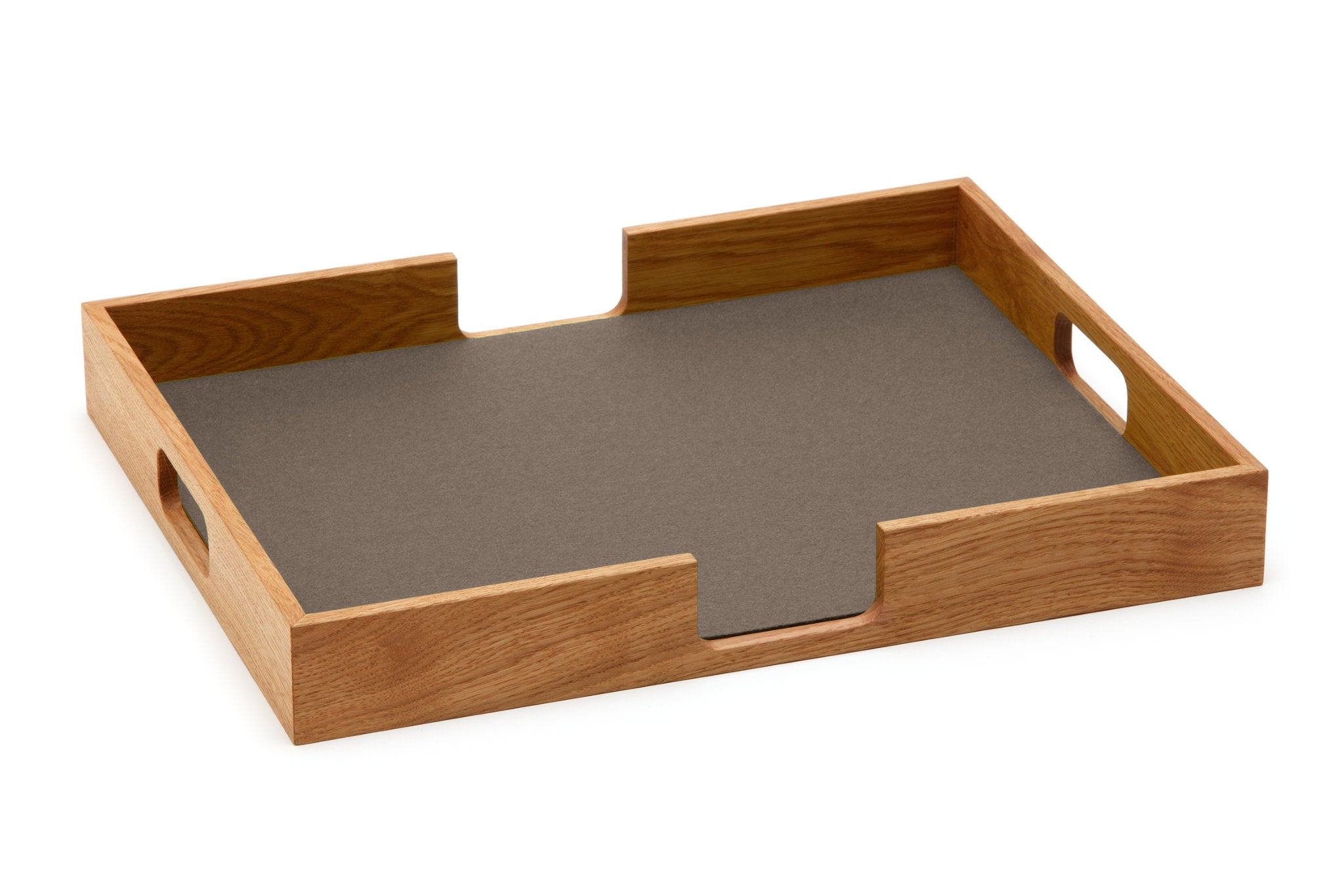 Hey-Sign Tablett Tray aus Eichenholz und Filz in der Farbe Taupe