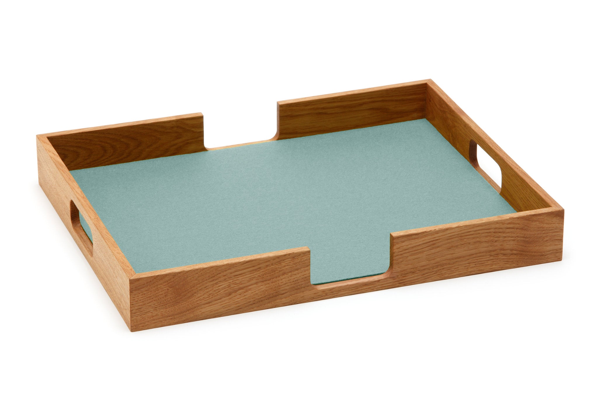 Hey-Sign Tablett Tray aus Eichenholz und Filz in der Farbe Aqua