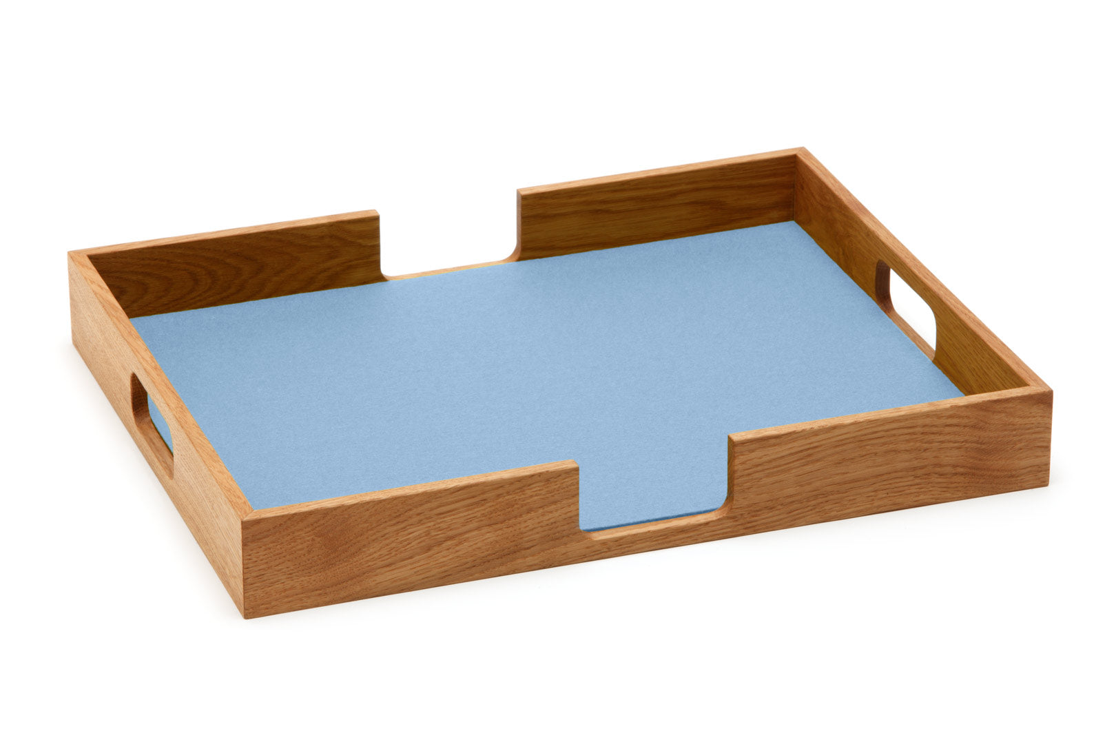 Hey-Sign Tablett Tray aus Eichenholz und Filz in der Farbe Pastellblau