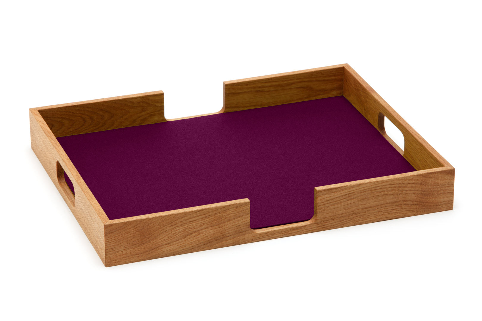 Hey-Sign Tablett Tray aus Eichenholz und Filz in der Farbe Aubergine