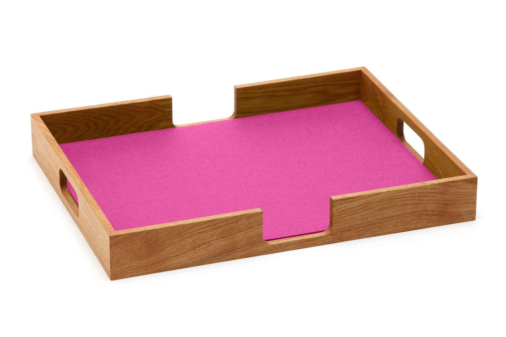 Hey-Sign Tablett Tray aus Eichenholz und Filz in der Farbe Rosa